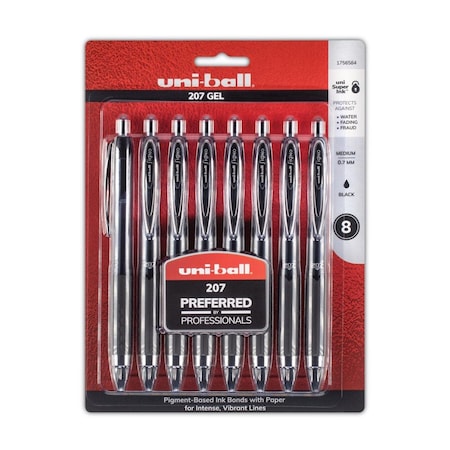 Vertex 0.7 mm 207 Gel Pen, Black, 8PK VE3738519